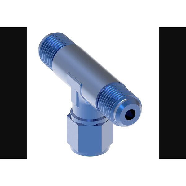 -4 AN, Tee, Aluminum, Blue